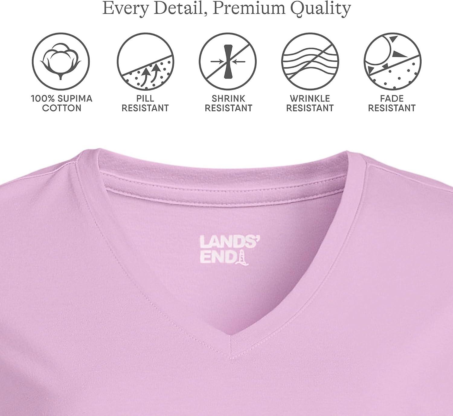 imageLands End Womens Relaxed AmericanGrown Supima Cotton VNeck TShirtWild Lilac