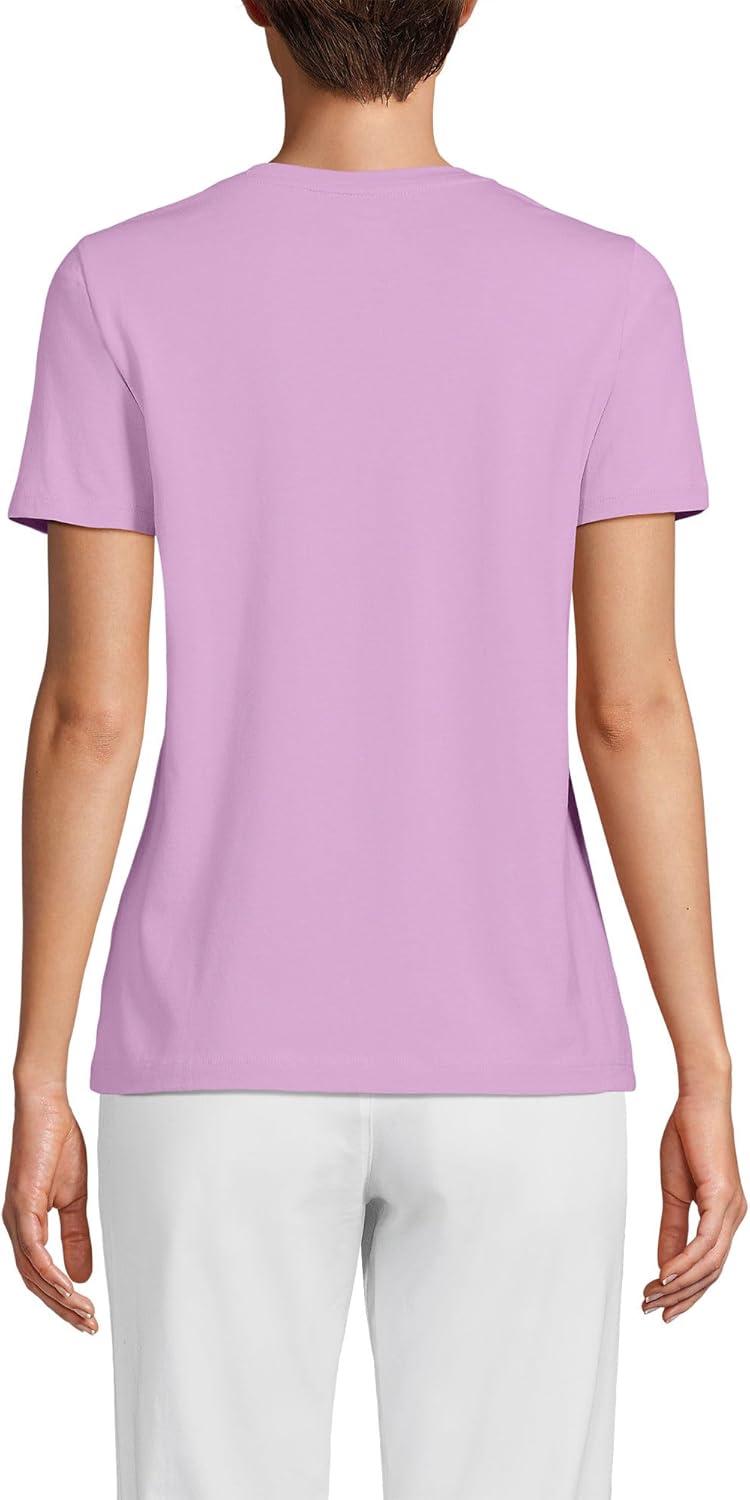 imageLands End Womens Relaxed AmericanGrown Supima Cotton VNeck TShirtWild Lilac