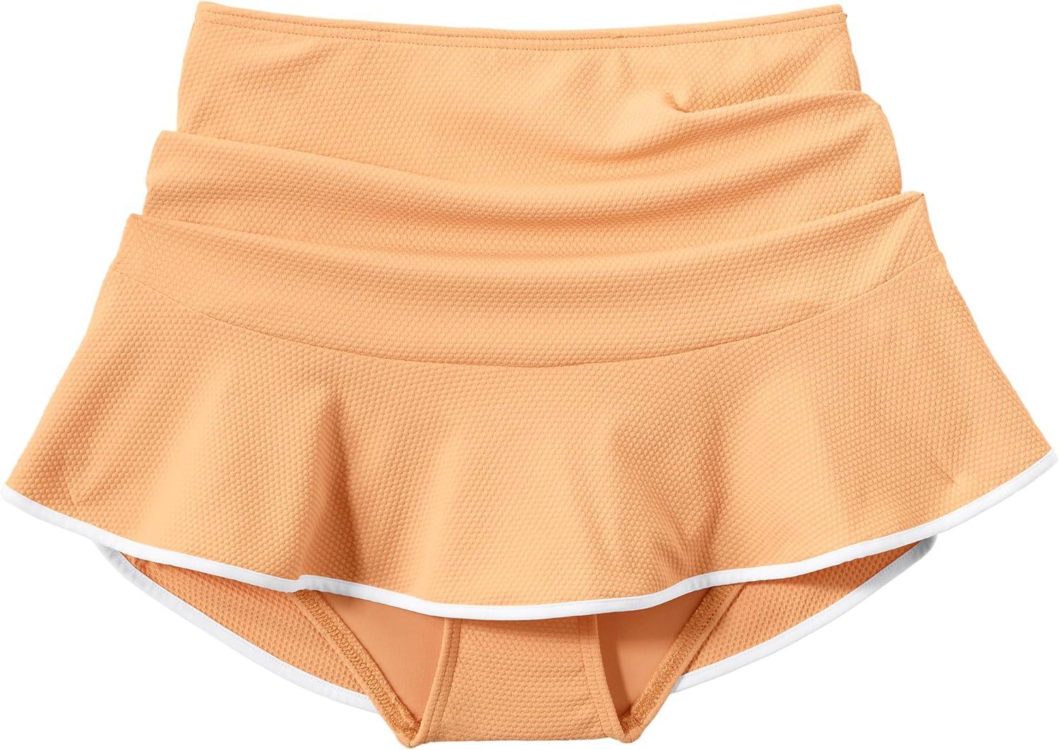 imageLands End Womens Ruffle Hem Mini Swim SkirtOrange MistWhite