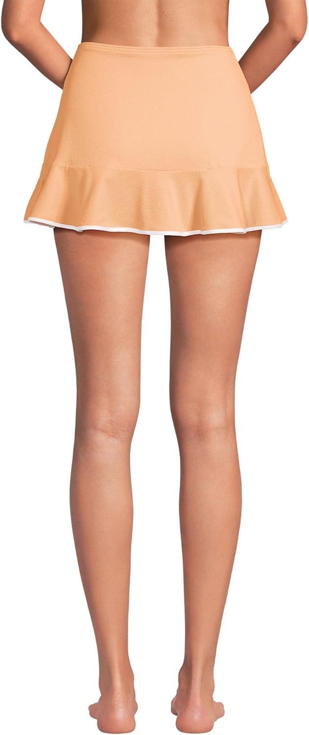 imageLands End Womens Ruffle Hem Mini Swim SkirtOrange MistWhite