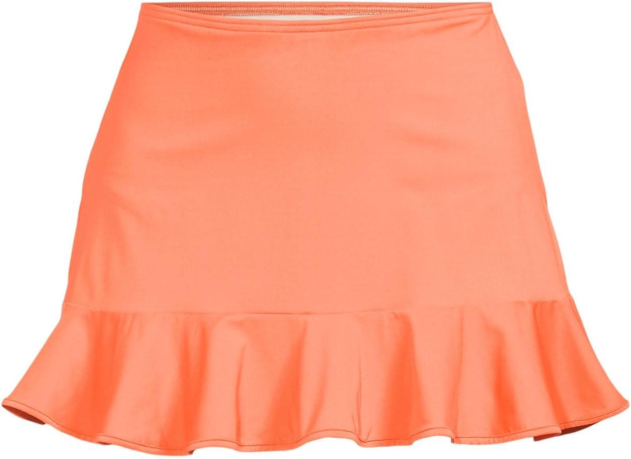 imageLands End Womens Ruffle Hem Mini Swim SkirtPapaya Orange