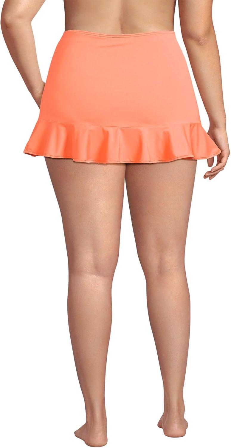 imageLands End Womens Ruffle Hem Mini Swim SkirtPapaya Orange
