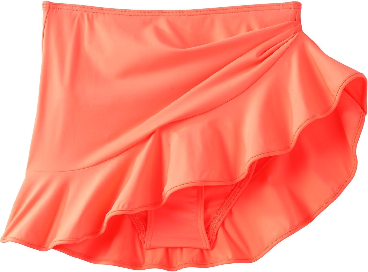 imageLands End Womens Ruffle Hem Mini Swim SkirtPapaya Orange