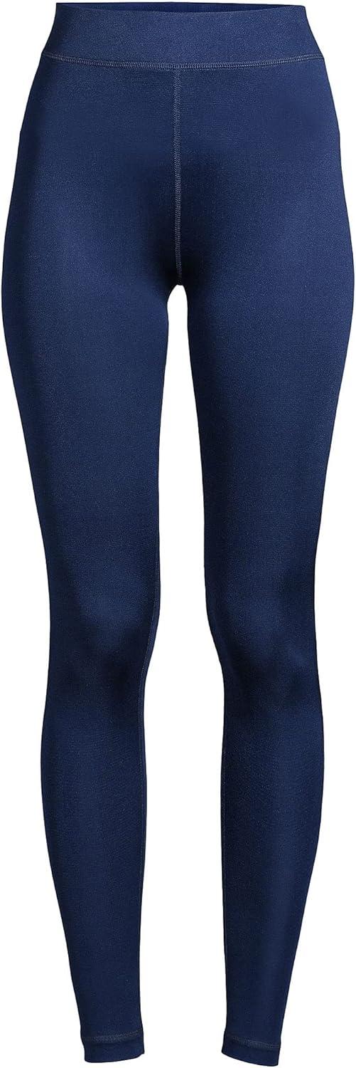 imageLands End Womens Silk Interlock Long Underwear Leggings PantsDeep Sea Navy