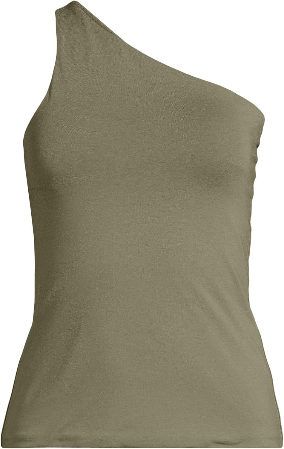 imageLands End Womens Slender One Shoulder TopSunwashed Olive