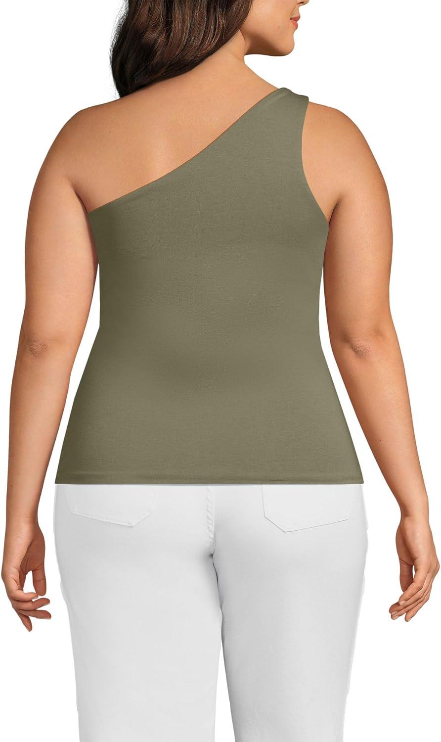 imageLands End Womens Slender One Shoulder TopSunwashed Olive
