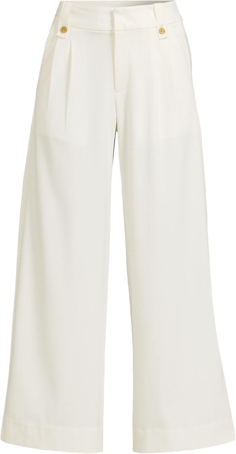 imageLands End Womens Soft Polish High Rise Wide Leg Crop PantsIvory