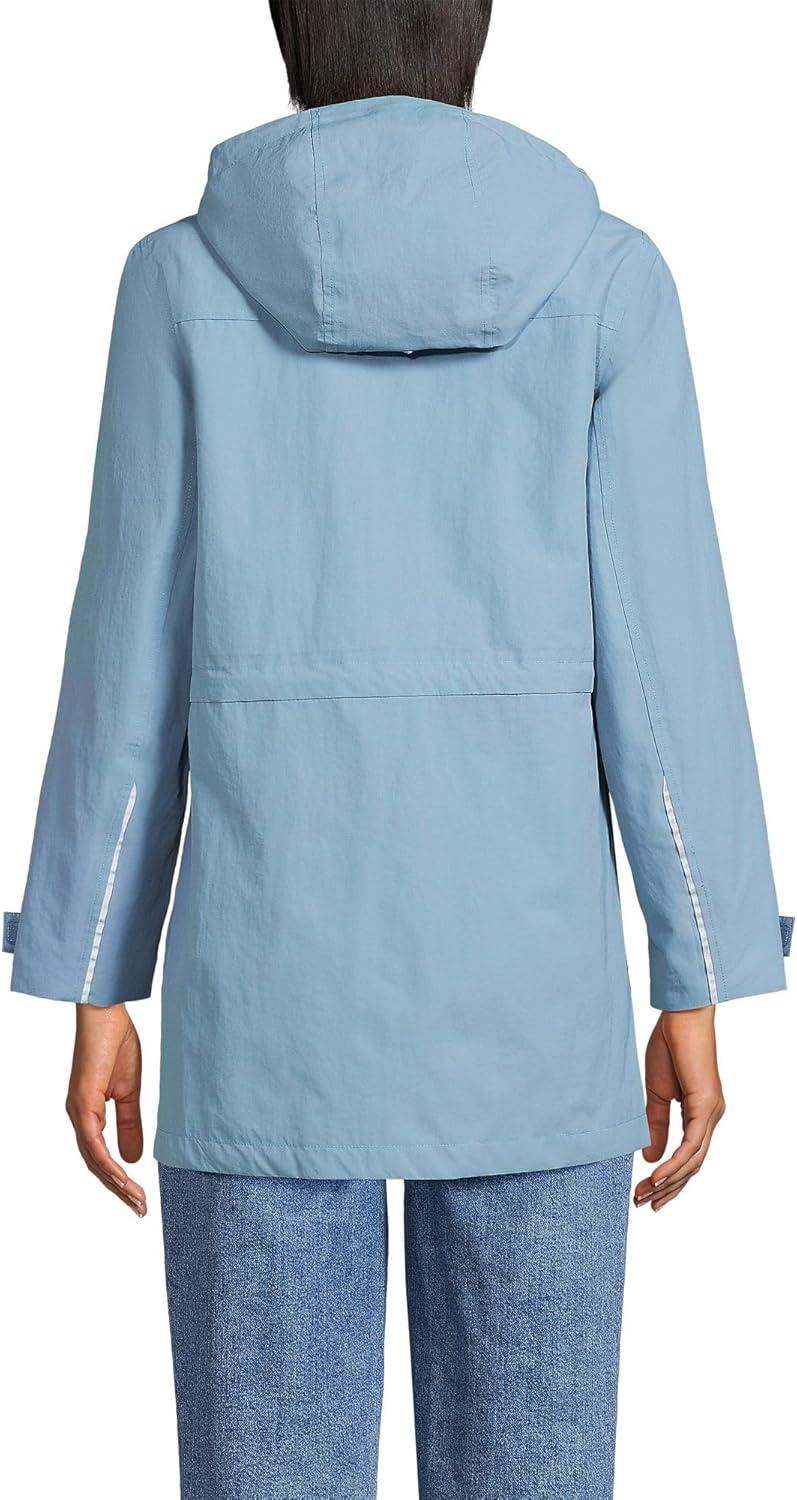 imageLands End Womens Squall Waterproof Hooded RaincoatPale Slate Blue