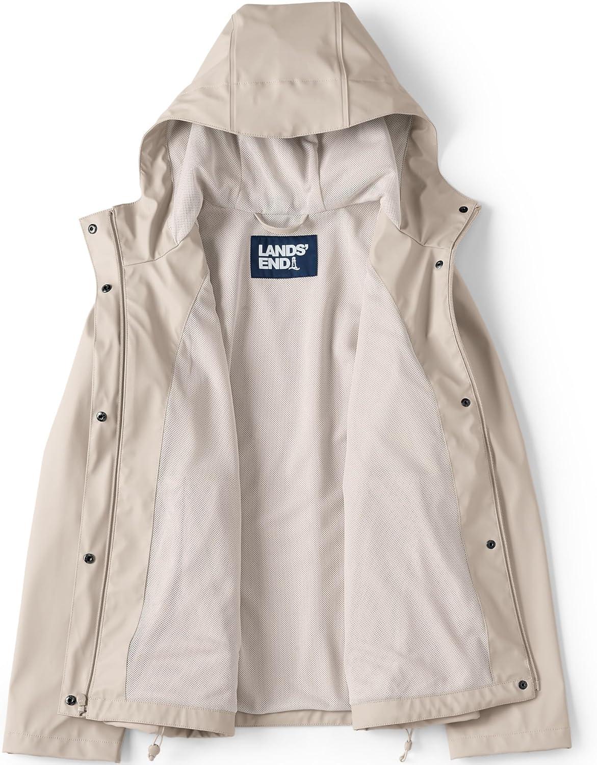 imageLands End Womens Squall Waterproof Rain Slicker JacketDusk Gray