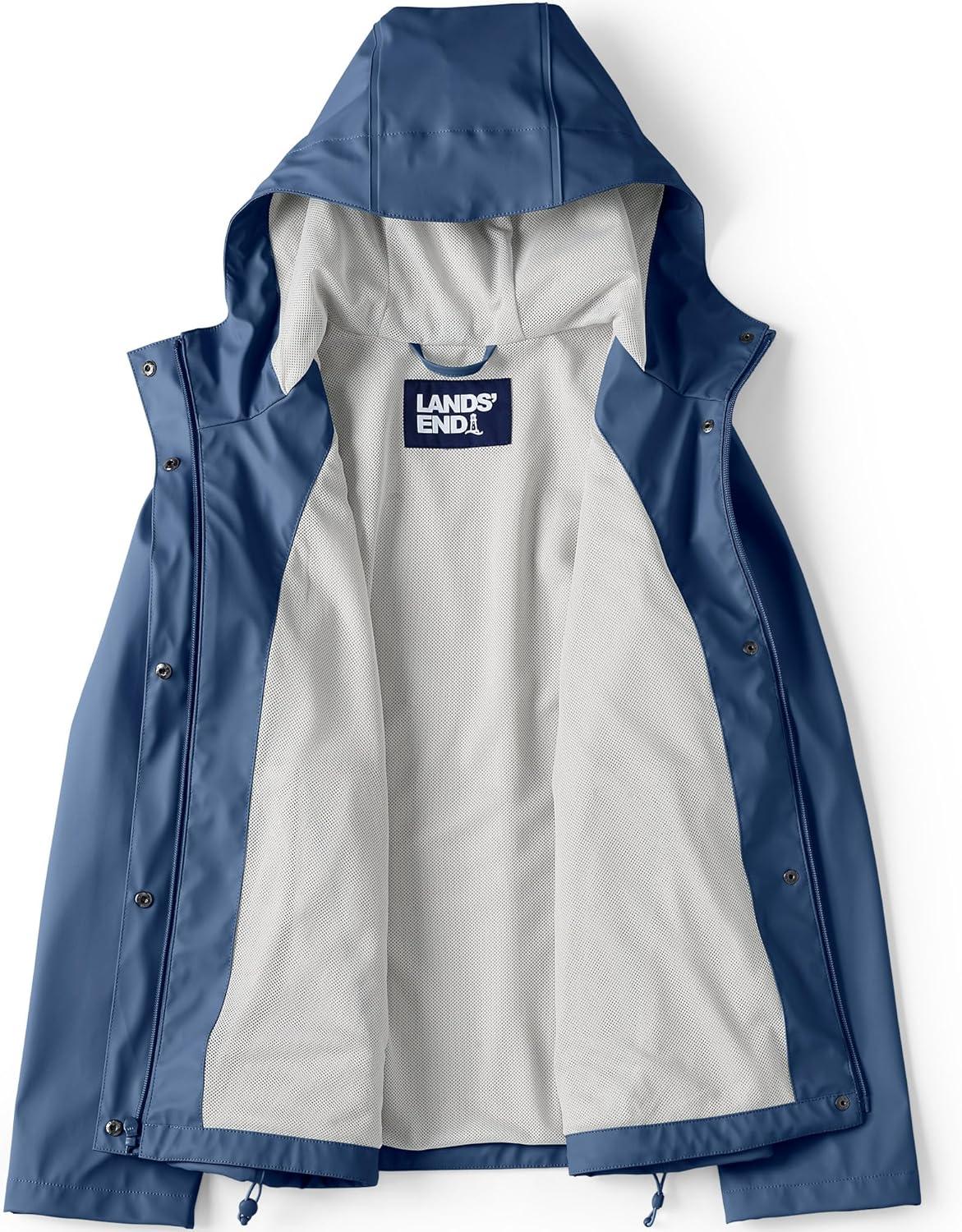 imageLands End Womens Squall Waterproof Rain Slicker JacketLight Indigo Blue