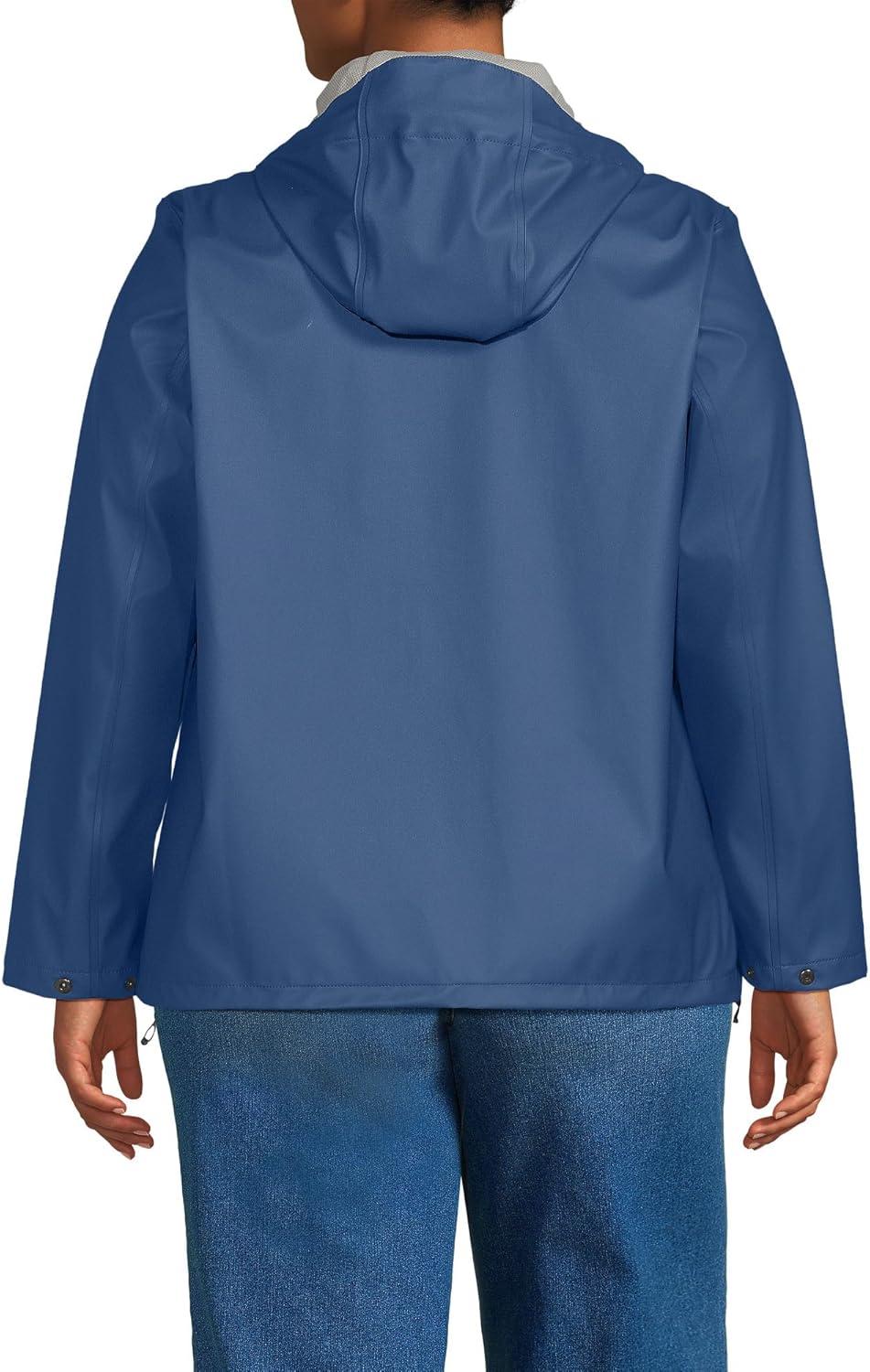 imageLands End Womens Squall Waterproof Rain Slicker JacketLight Indigo Blue