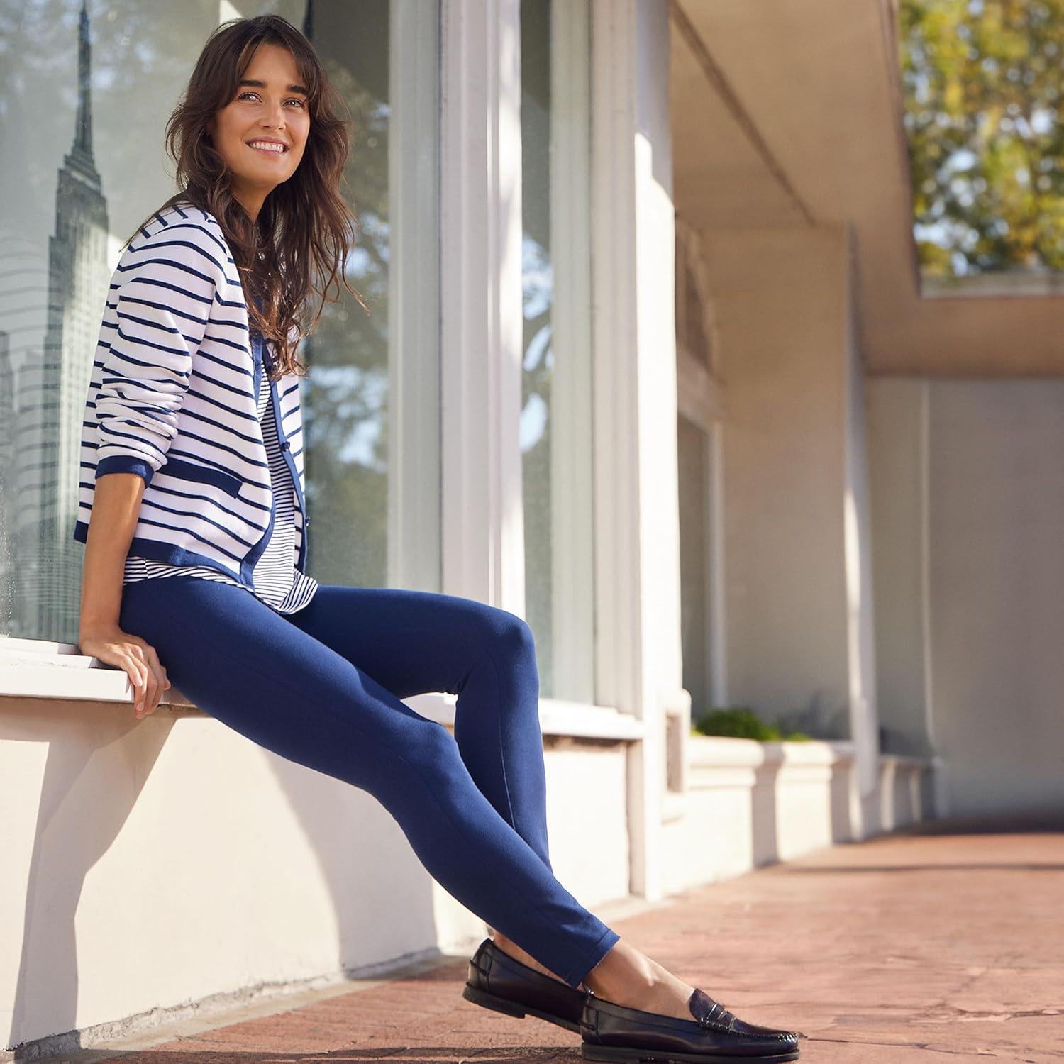 imageLands End Womens Starfish Mid Rise Knit LeggingsDeep Sea Navy