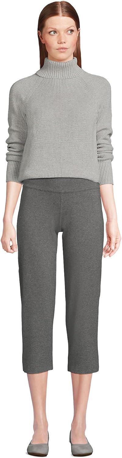 imageLands End Womens Starfish Mid Rise PullOn Crop PantsCharcoal Heather