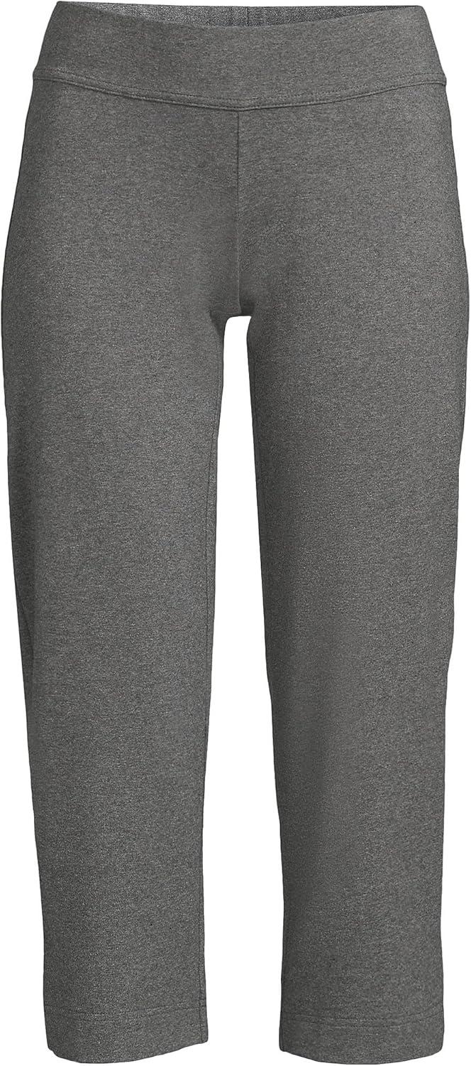 imageLands End Womens Starfish Mid Rise PullOn Crop PantsCharcoal Heather