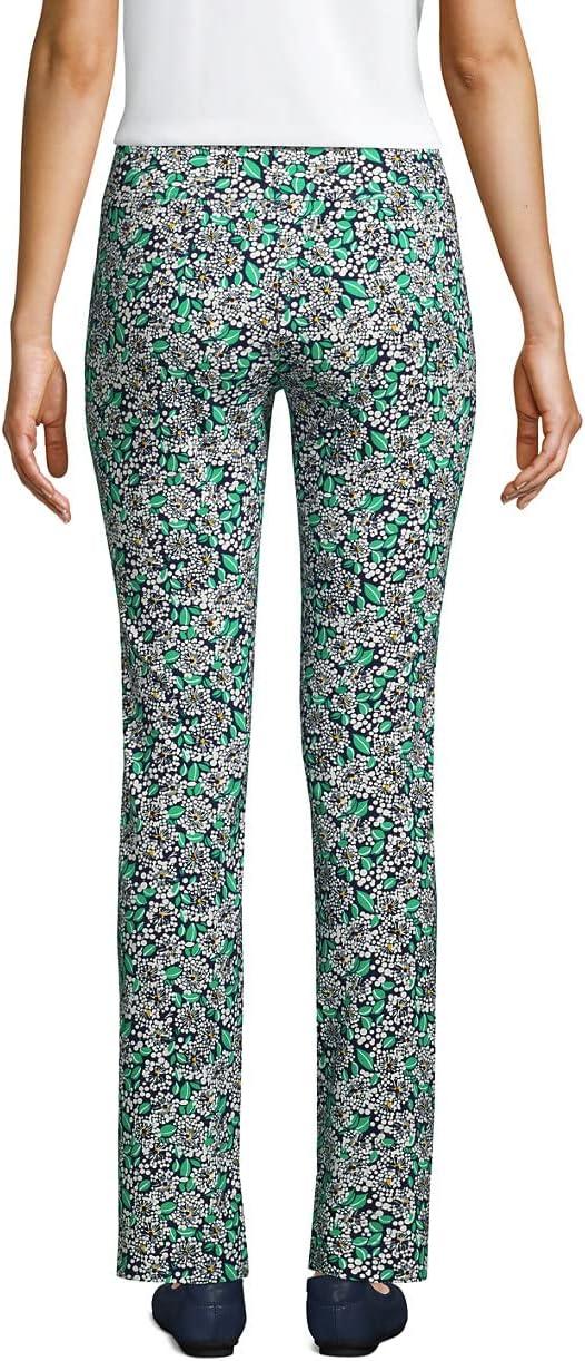 imageLands End Womens Starfish Mid Rise Slim Leg PantsDeep Sea Navy Dotted Floral