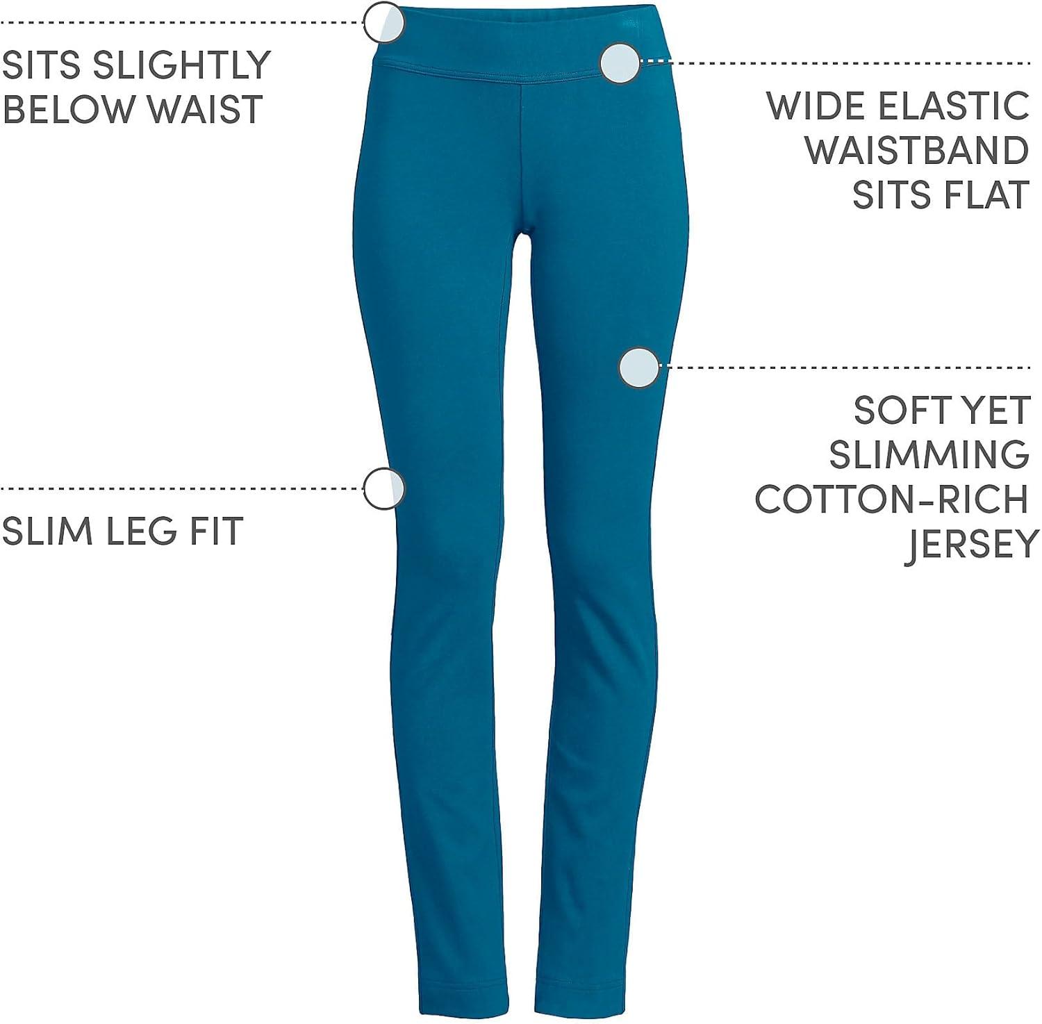 imageLands End Womens Starfish Mid Rise Slim Leg PantsEvening Blue