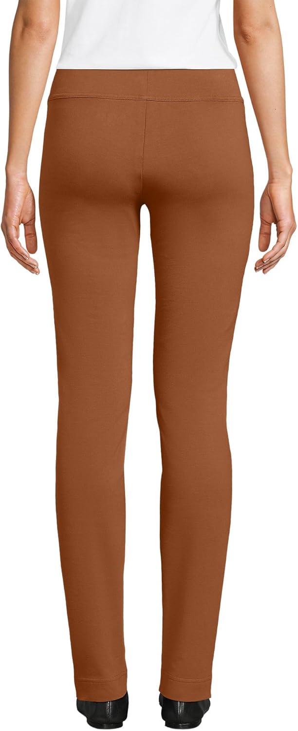 imageLands End Womens Starfish Mid Rise Slim Leg PantsRich Ginger Brown