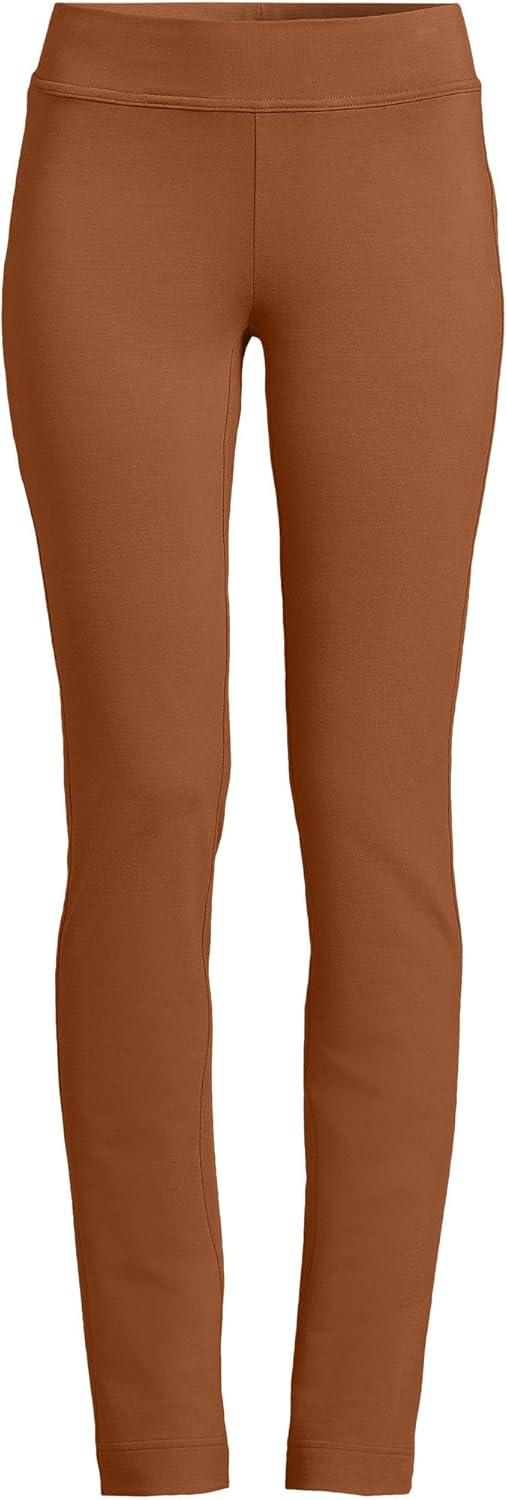 imageLands End Womens Starfish Mid Rise Slim Leg PantsRich Ginger Brown