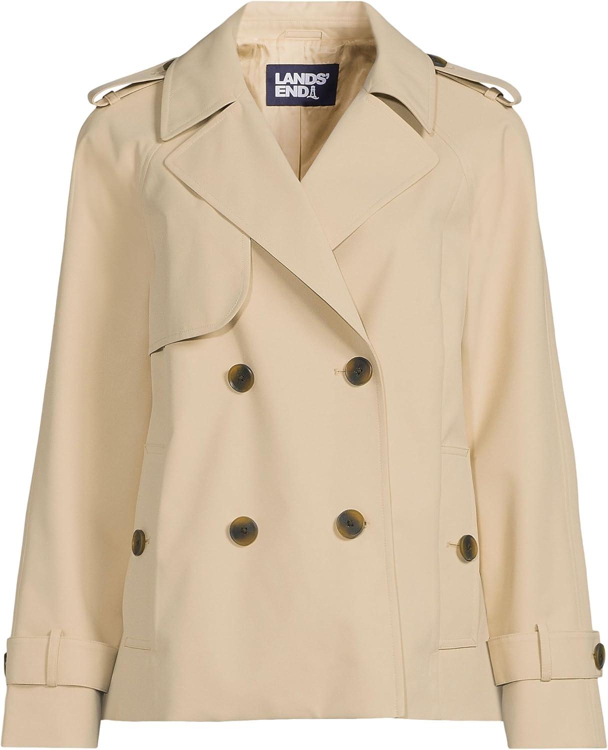imageLands End Womens Trench Rain JacketChampagne
