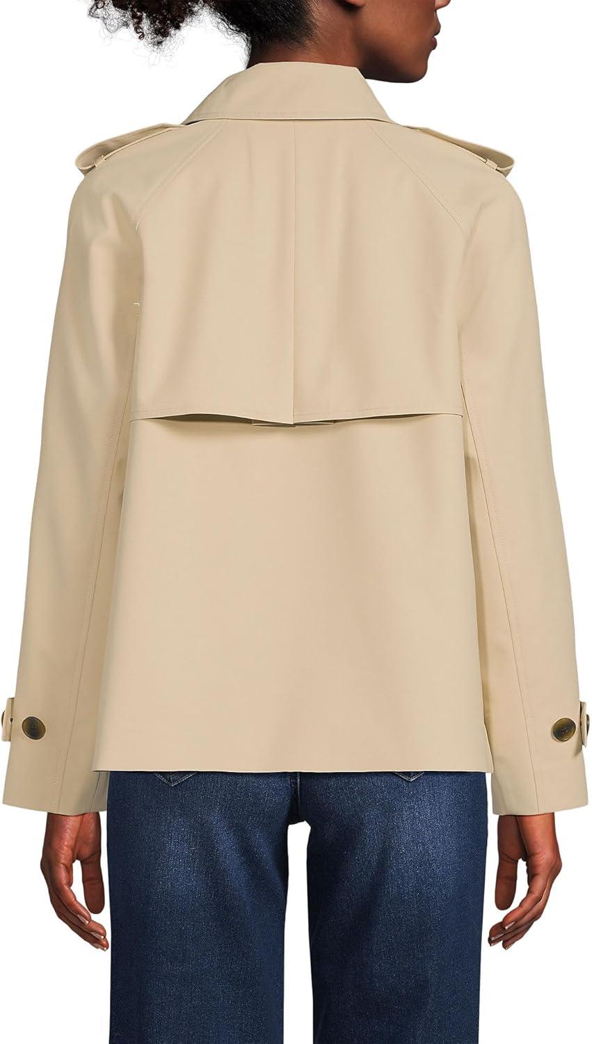 imageLands End Womens Trench Rain JacketChampagne