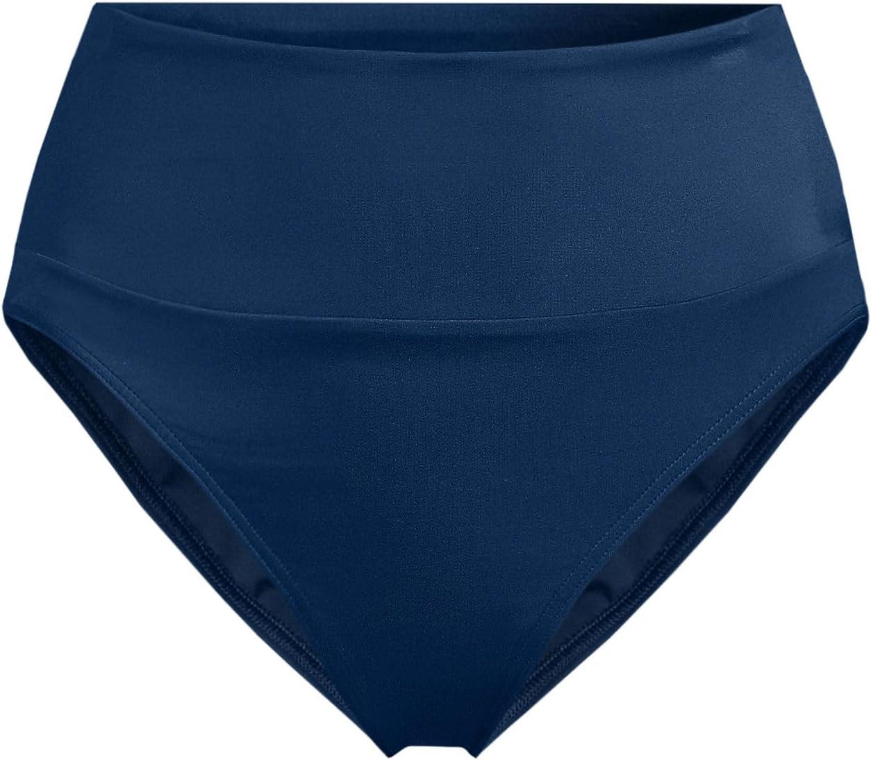 imageLands End Womens Tugless High Waisted Bikini BottomsDeep Sea Navy