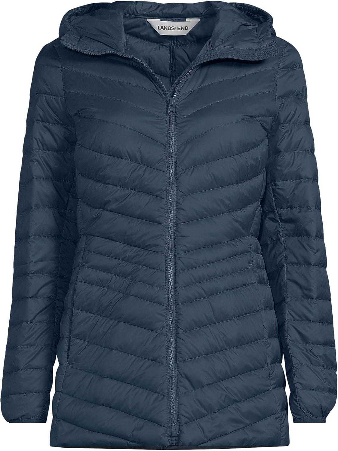 imageLands End Womens Ultralight Packable Down JacketVintage Blue