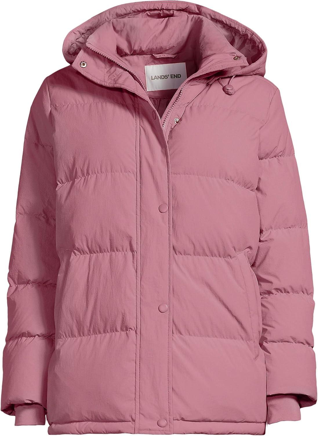 imageLands End Womens Wide Channel 600 Down Puffer JacketSoft English Rose