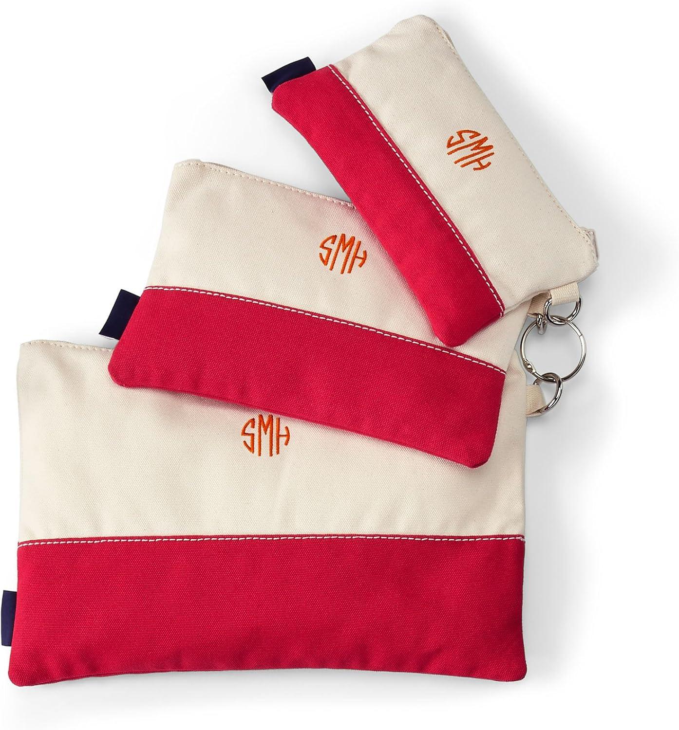 imageLands End Zip Canvas Pouch 3PK Naturalheritage Red One SizeNaturalHeritage Red