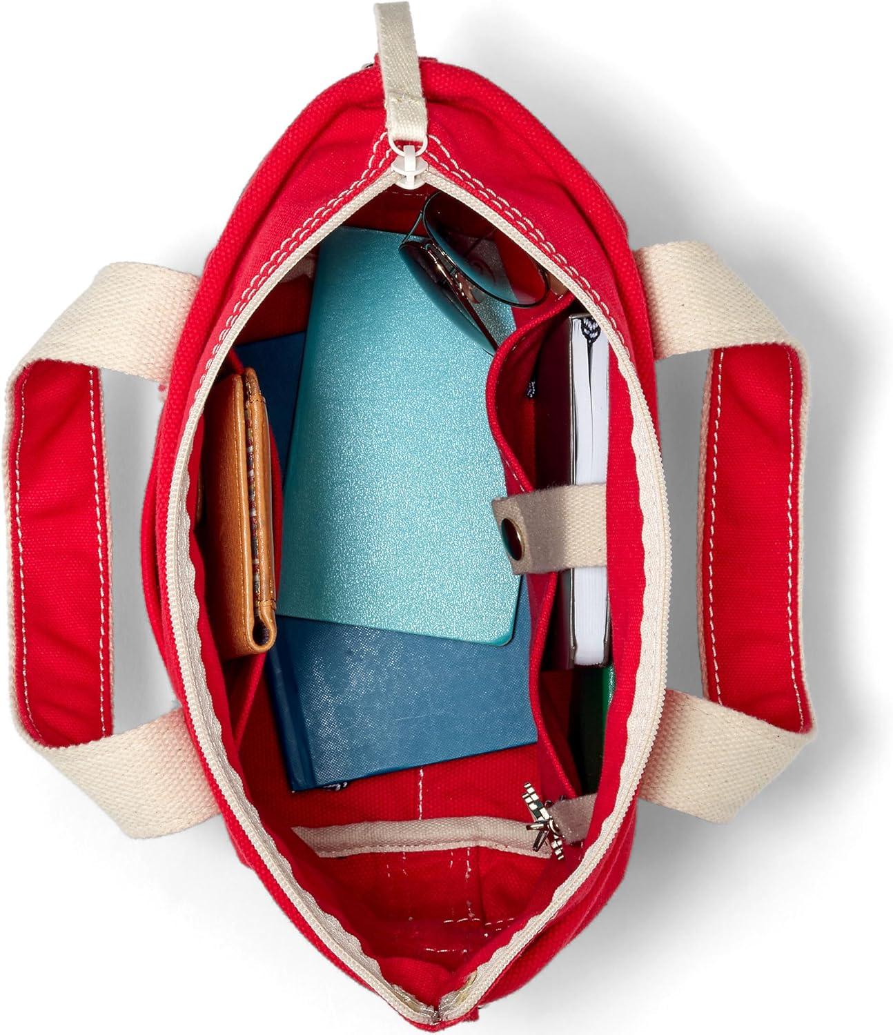 imageLands End Zip Top Canvas Tote BagHeritage Red