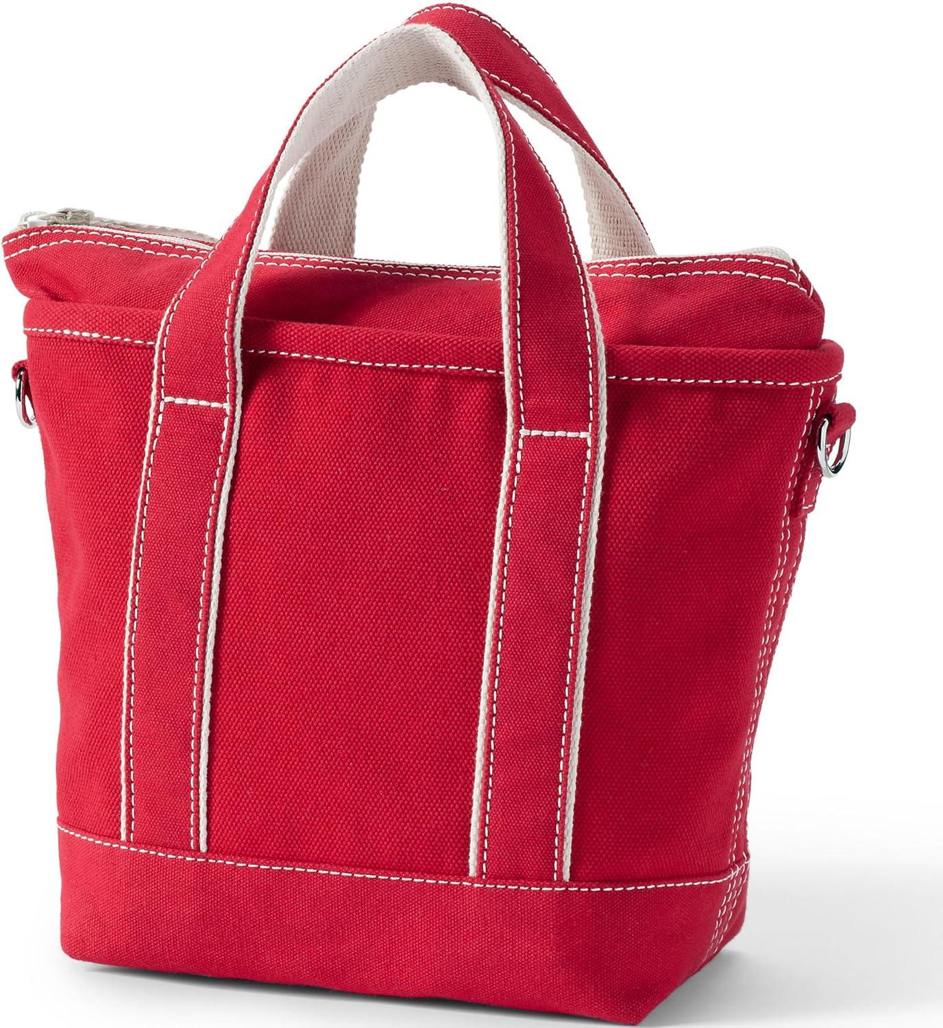 imageLands End Zip Top Canvas Tote BagHeritage Red