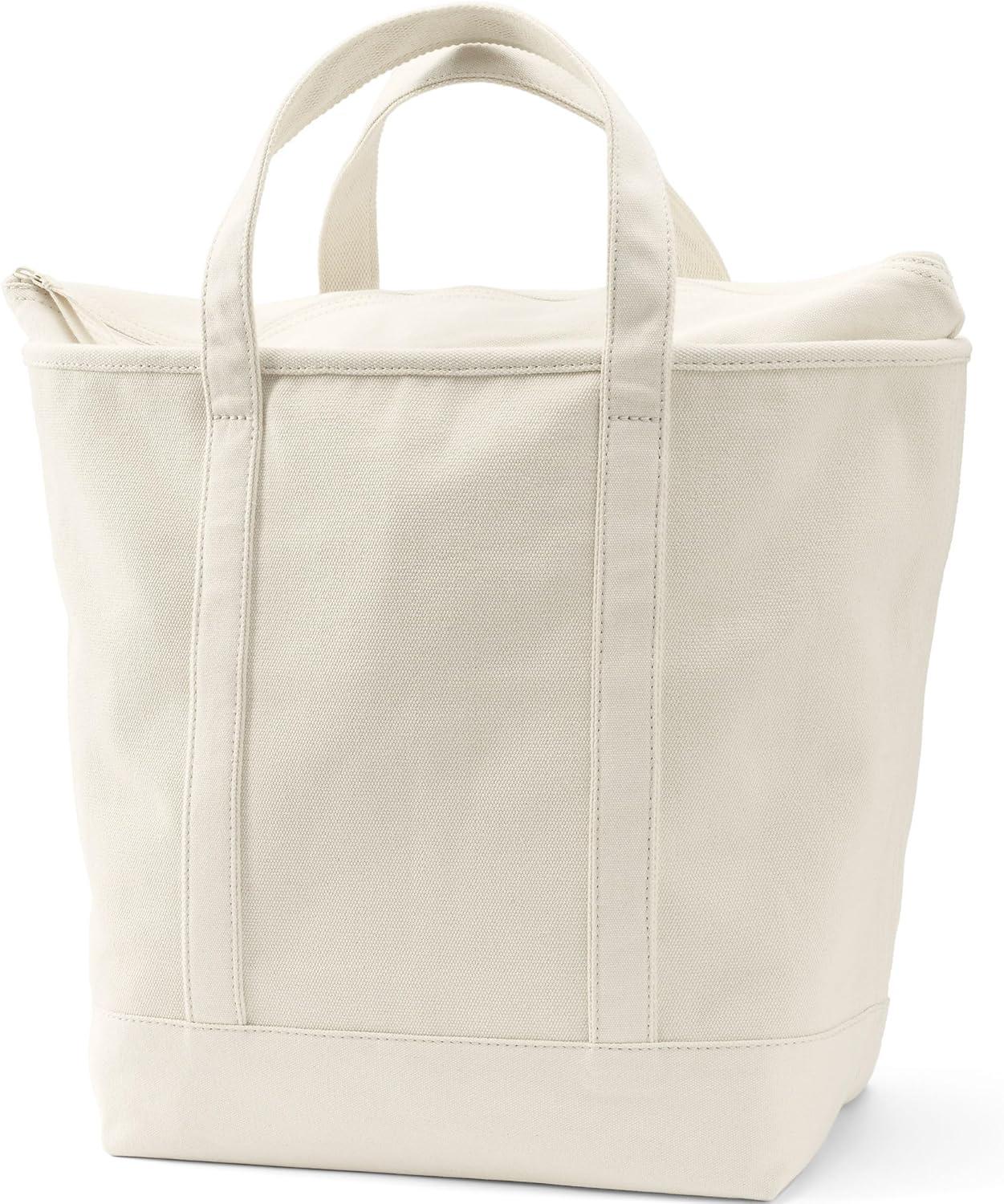 imageLands End Zip Top Canvas Tote BagNaturalNatural