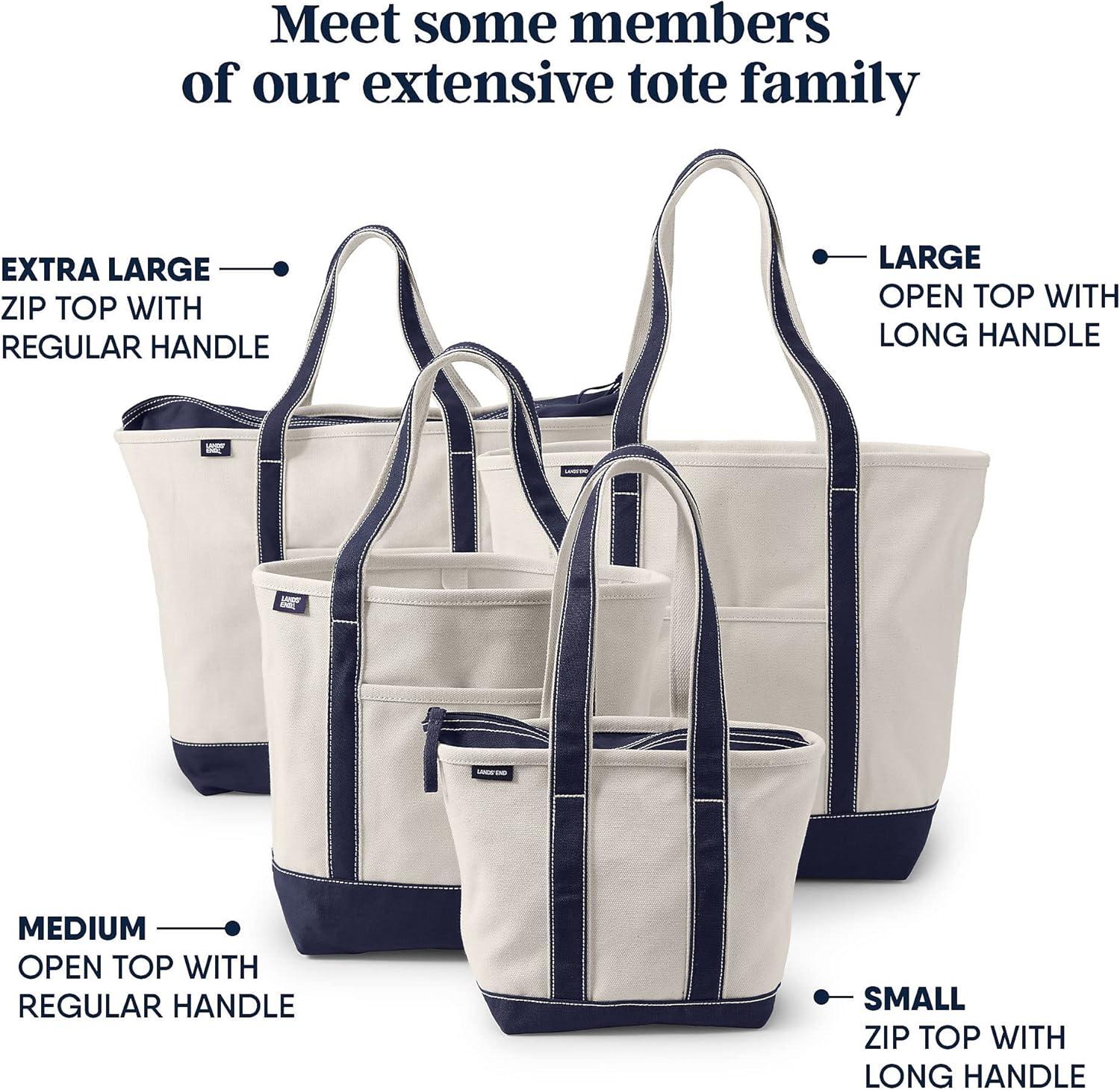 imageLands End Zip Top Canvas Tote BagNaturalNatural