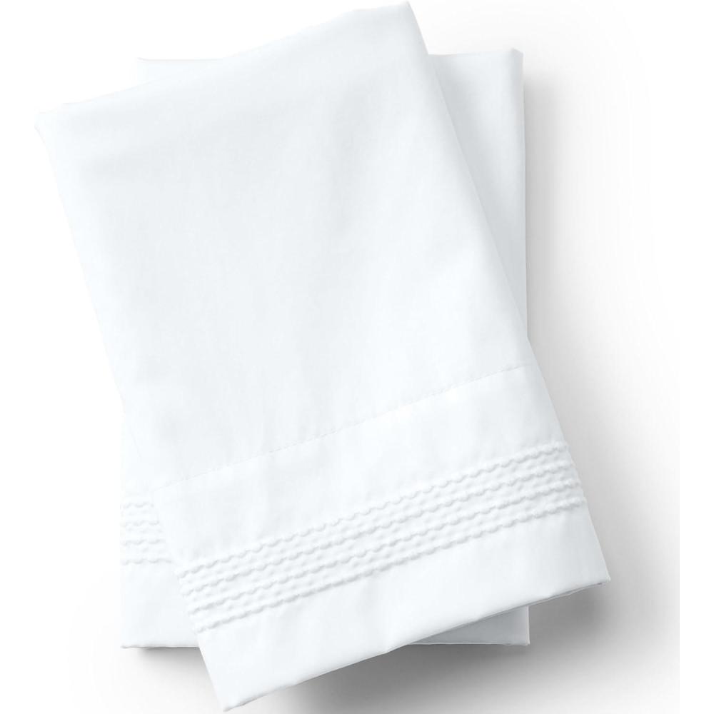 imageLands End 400 NI Embroidered Pillowcases Dusty Blue Dots StandardWhite Dots