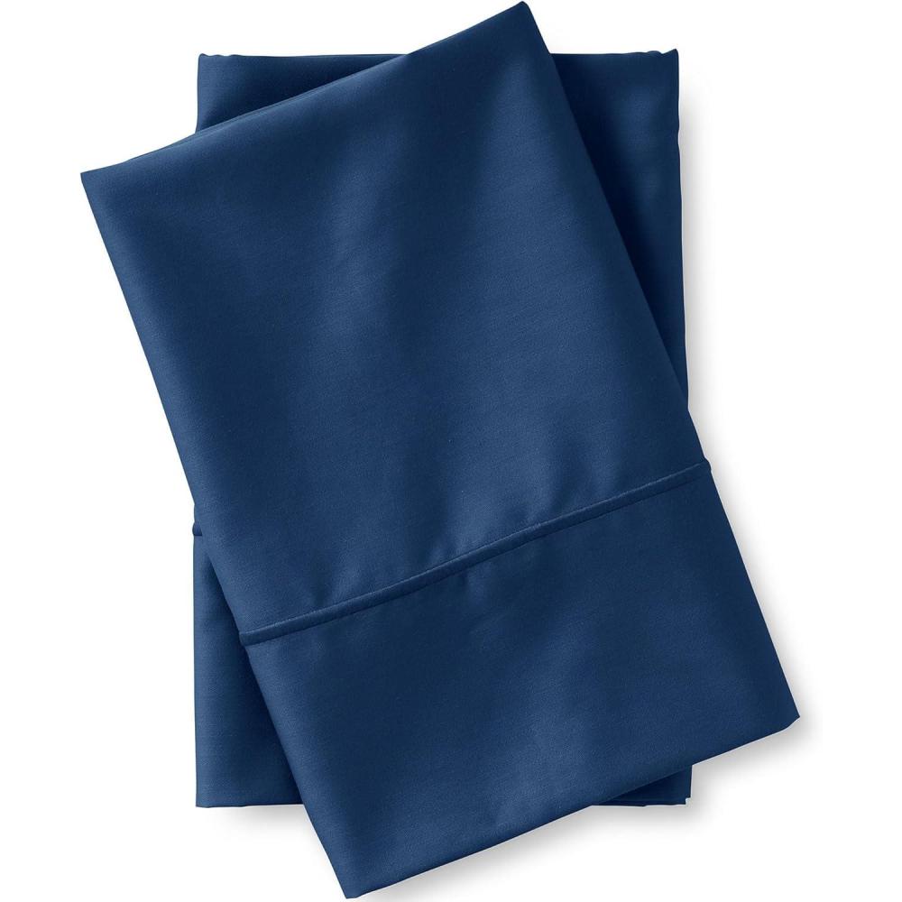imageLands End 400 NI Pillowcase Set Dusty Blue StandardDeep Sea Navy