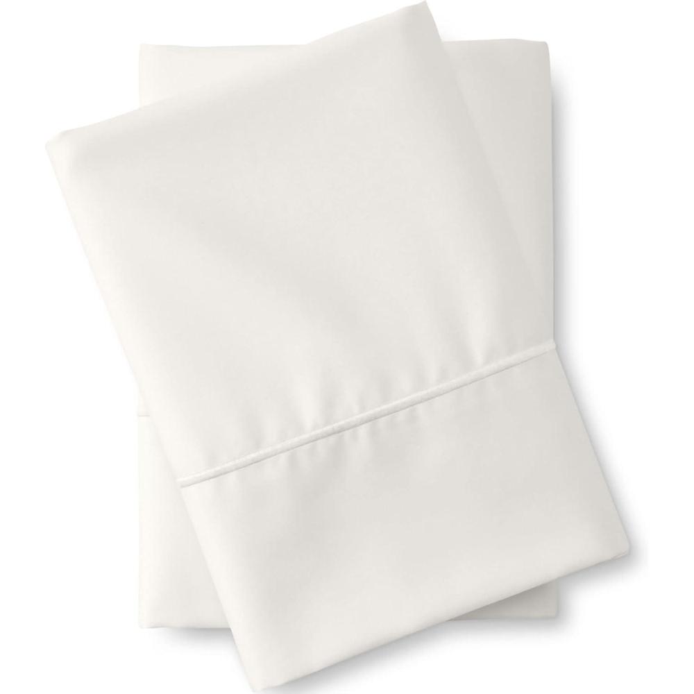 imageLands End 400 NI Pillowcase Set Dusty Blue StandardIvory