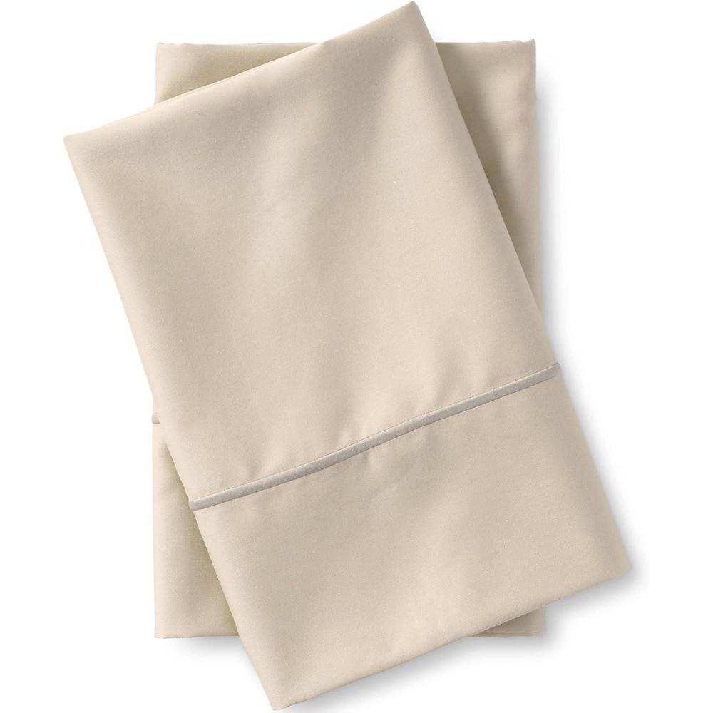 imageLands End 400 NI Pillowcase Set Dusty Blue StandardLight Tan