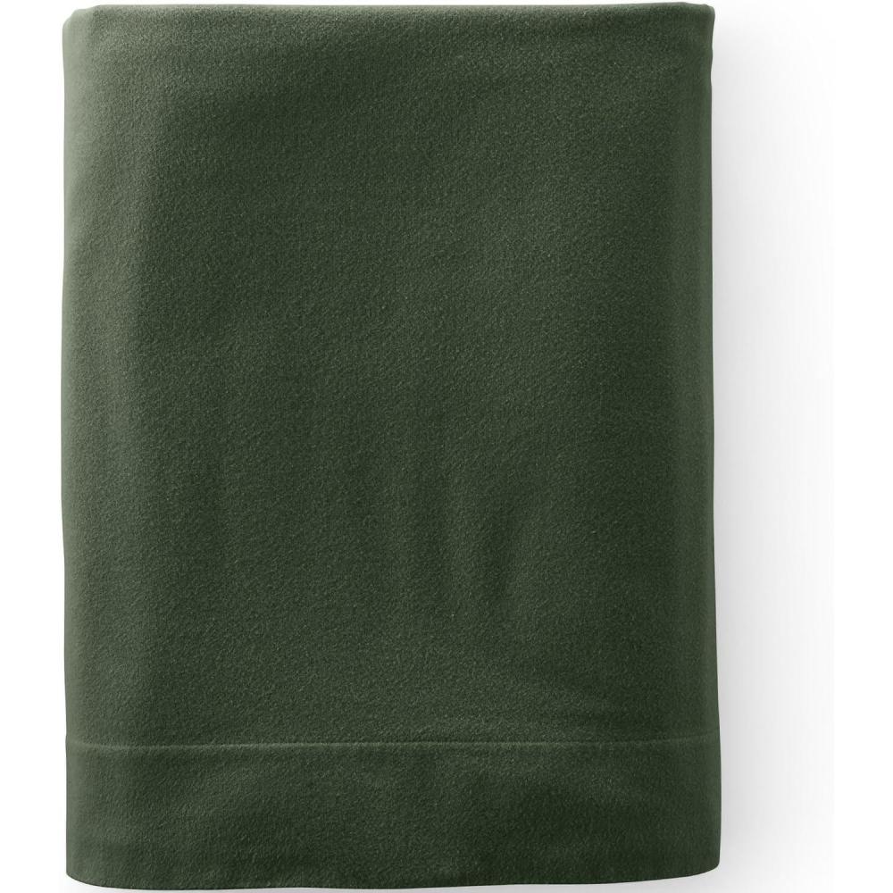 imageLands End 5oz Flannel Solid Flat Sheet Fresh Evergreen QueenFresh Evergreen