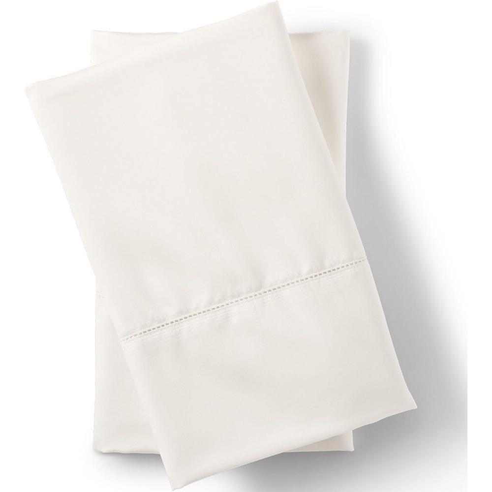 imageLands End 700 Solid Pillowcases Pale Flax KingIvory