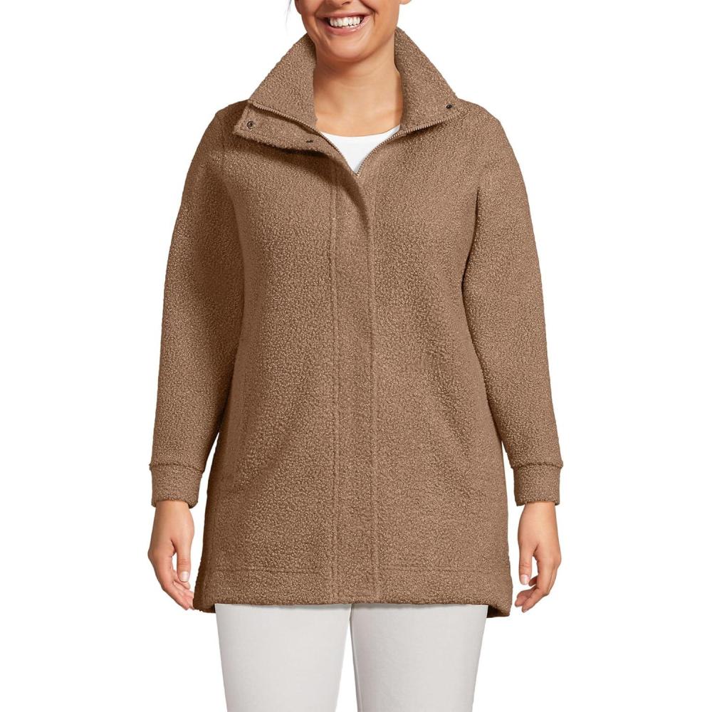 imageLands End Boucle Fleece CoatHoney Beige