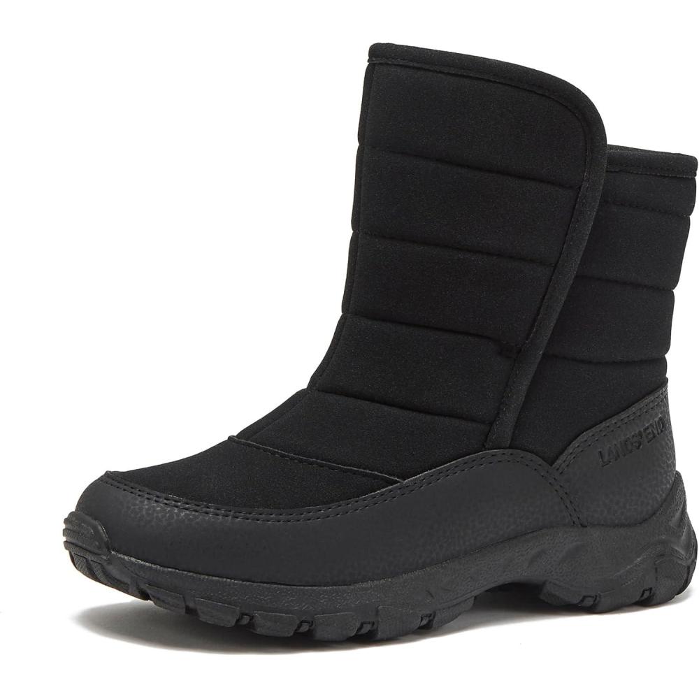 imageLands End Expedition Warmest Waterproof No Tie Kids Snow Boots for Boys and Girls  Insulated Winter Fleece Lined Snow Boots Size 11 to 7 Little and Big Kid ShoesBlack