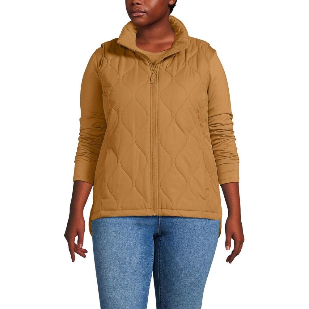 imageLands End FeatherFree Insulated VestCanyon Camel