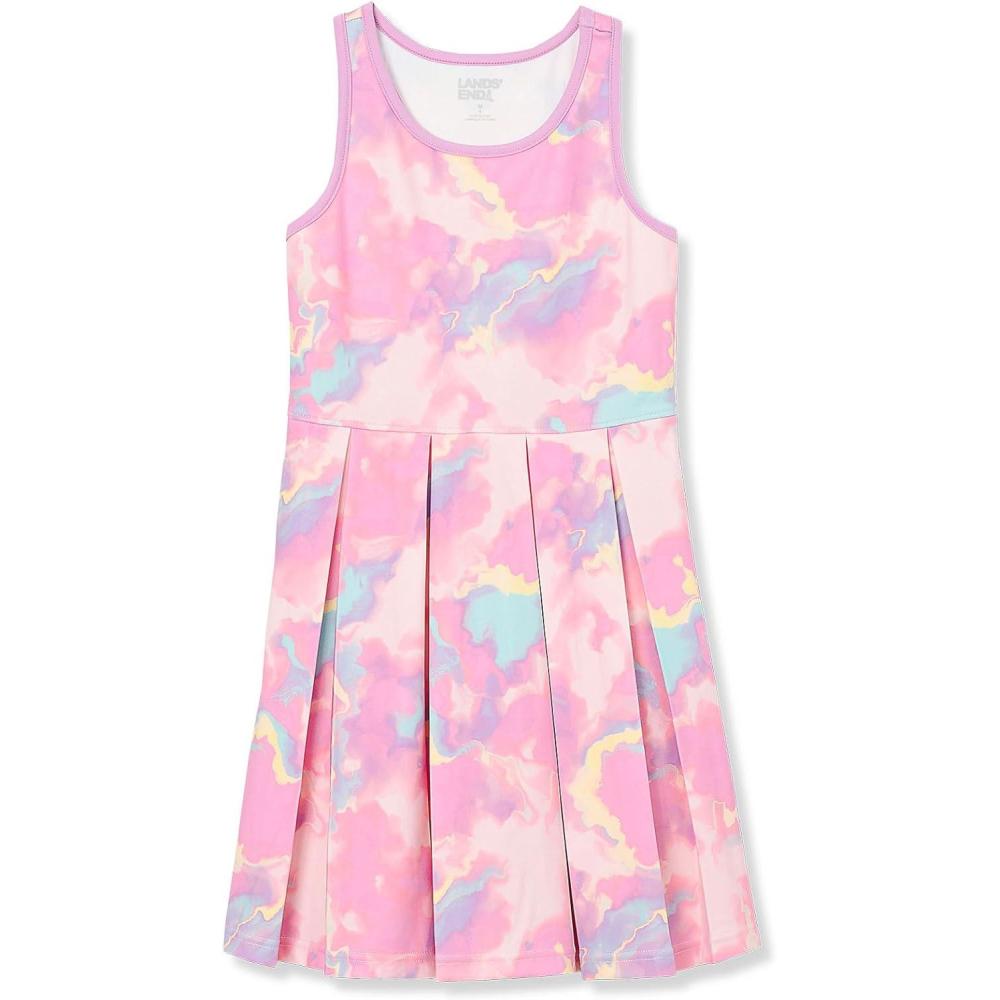 imageLands End Girls Athletic Active Tank Top DressPink Marble