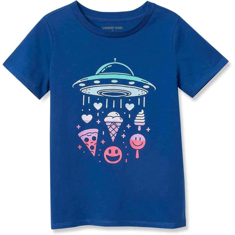 imageLands End Girls Graphic TeeMidnight Blue Space