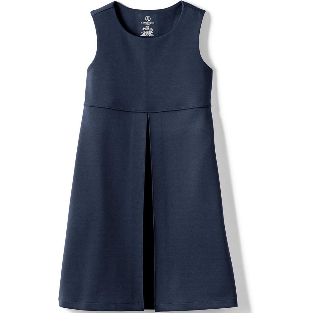 imageLands End Girls Ponte Pleat JumperClassic Navy