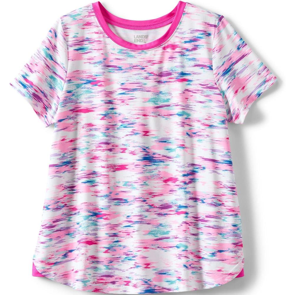 imageLands End Girls Short Sleeve Performance TeePink Multi Ikat