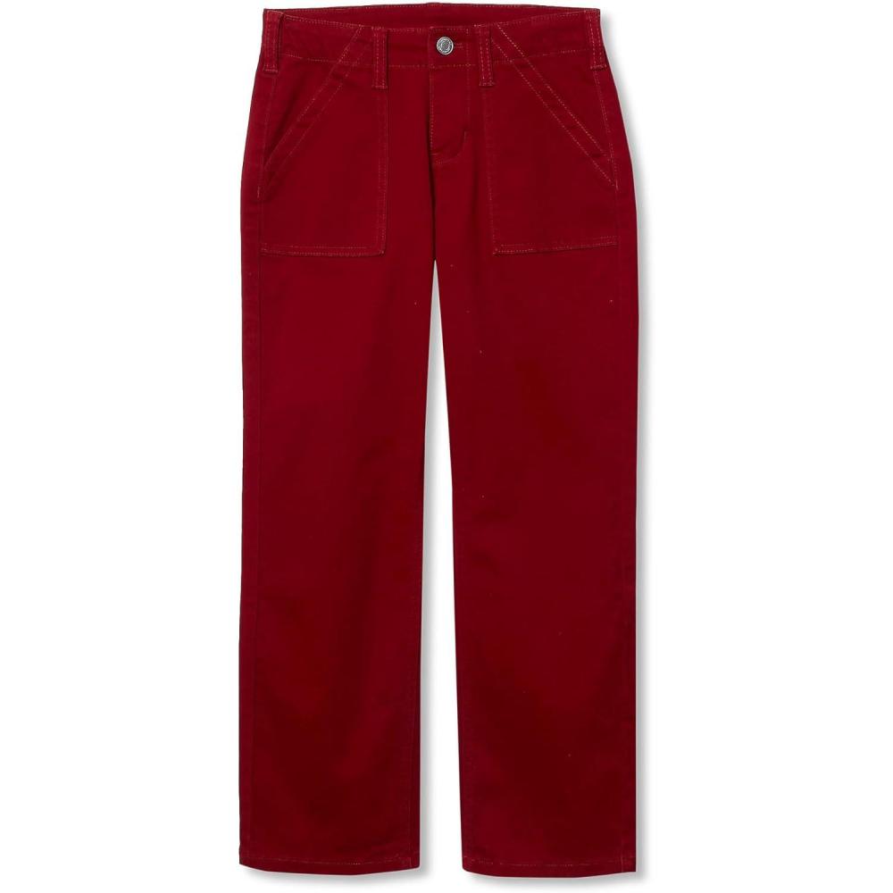 imageLands End Girls Woven Pull On Utility Cargo PantsBiking Red