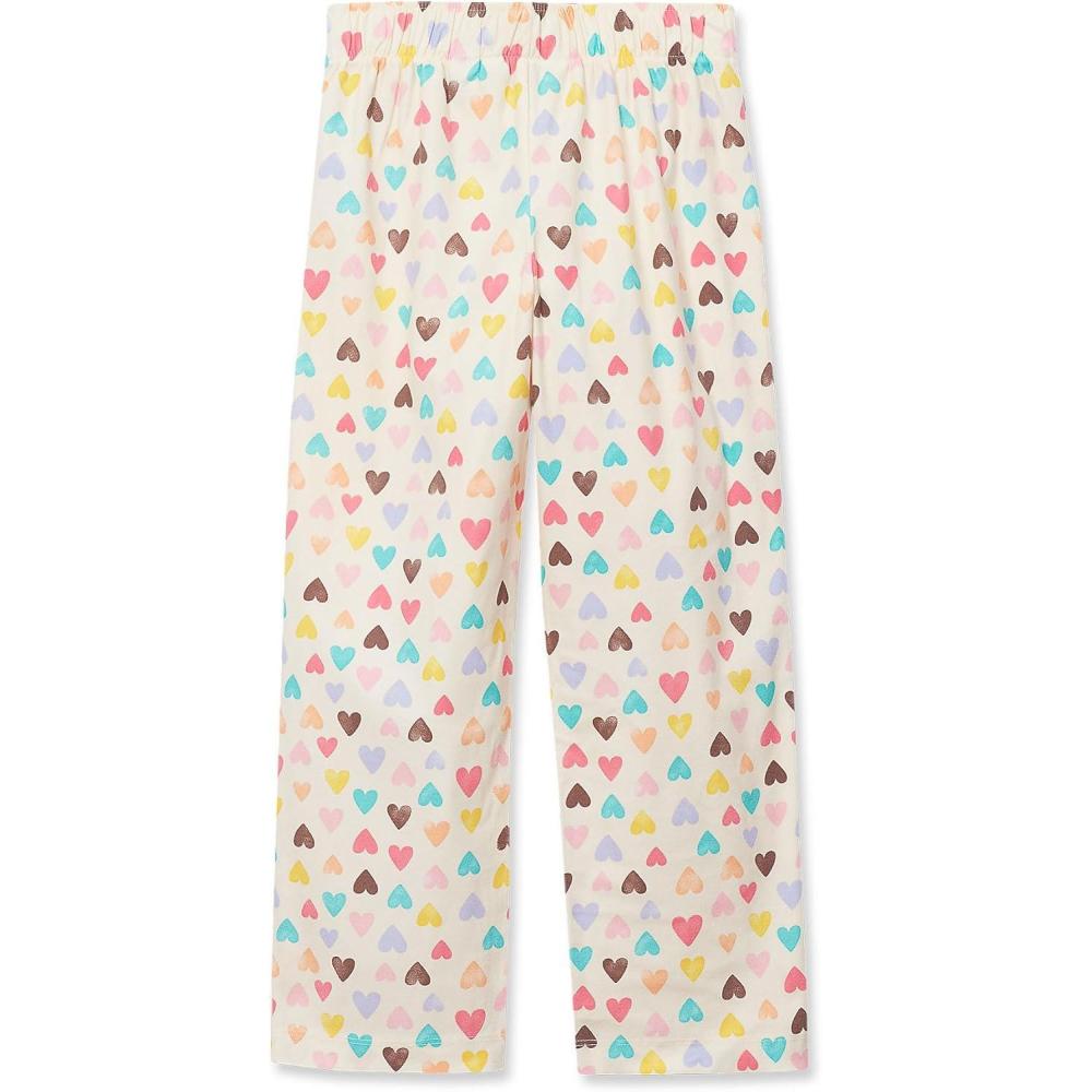 imageLands End Kids Flannel Pajama PantsWatercolor Multi Hearts
