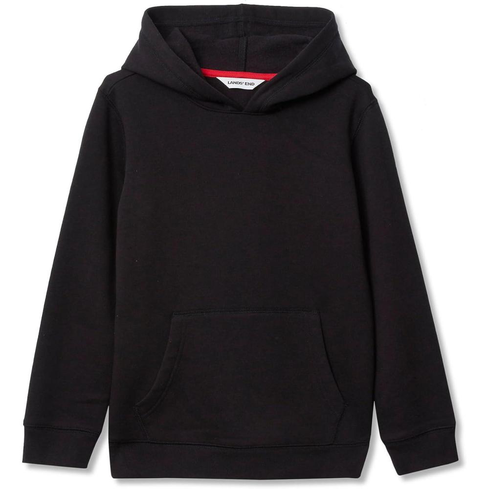 imageLands End Kids Fleece Pullover HoodieTrue Black