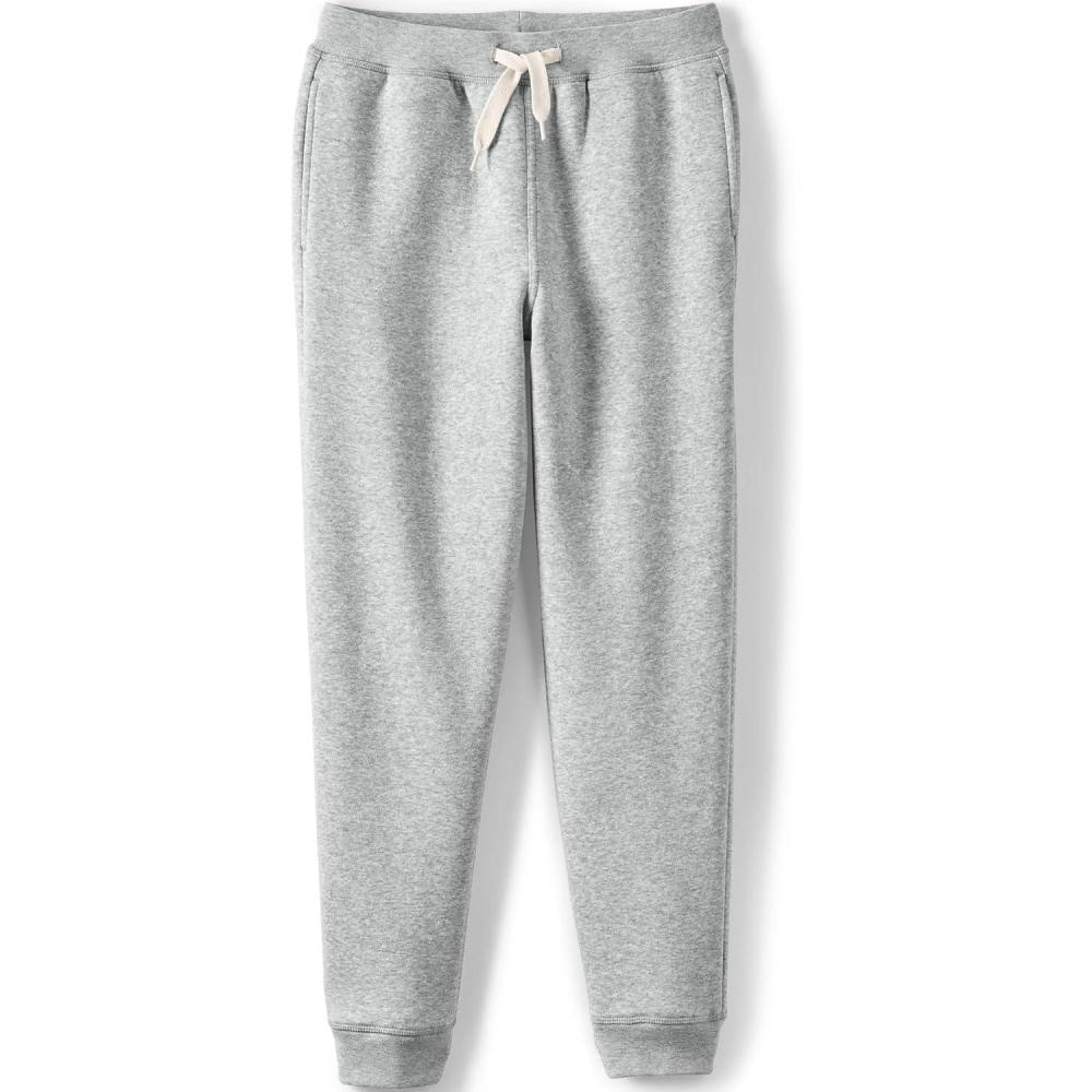 imageLands End Kids Iron Knee Fleece Jogger SweatpantsGray Heather