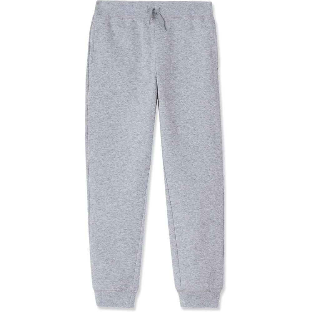 imageLands End Kids Iron Knee Fleece Jogger SweatpantsHeather Gray